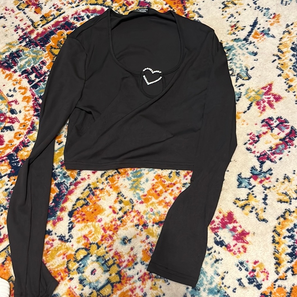 Black long sleeve top